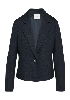 Fein gepunkteter Blazer mit großen Taschen
