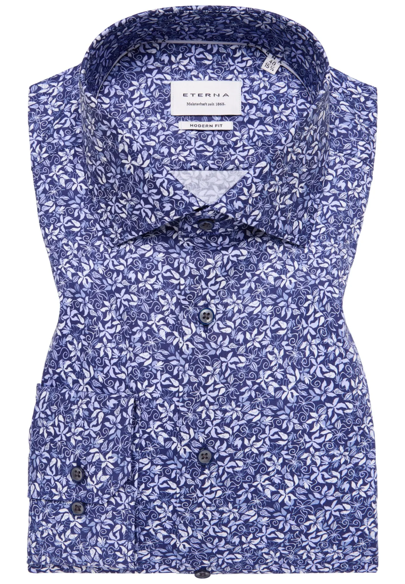 Florales Allover-Print Langarmhemd