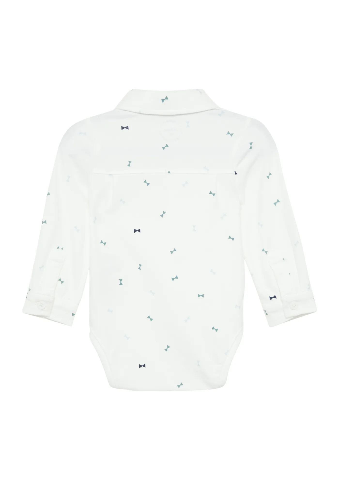 Gemusterter Shirtbody mit abnehmbarer Fliege