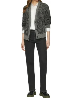 Gemusterter Cardigan mit Glitzergarn