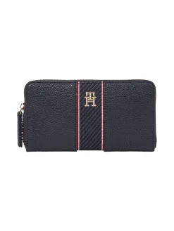 Genarbte Reißverschluss-Brieftasche