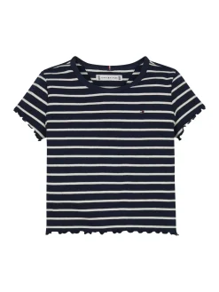Geripptes Extra Slim Fit T-Shirt mit Streifen