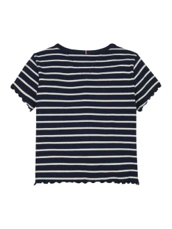 Geripptes Extra Slim Fit T-Shirt mit Streifen