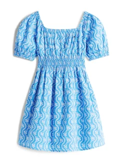 Gesmoktes Kleid mit Blumen-Print