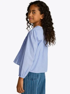 Gestreifte Bluse mit Falten
