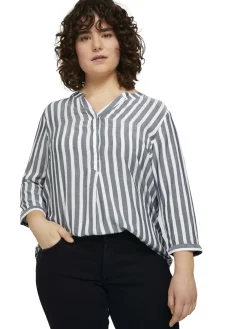 Gestreifte Henleybluse mit LENZING(TM) ECOVERO(TM)