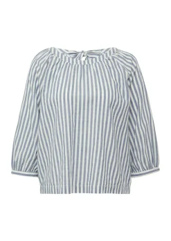 Gestreifte Bluse im Relaxed Fit mit 3/4-Raglanärmeln