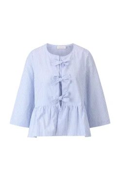 Gestreifte Bluse mit Schleife