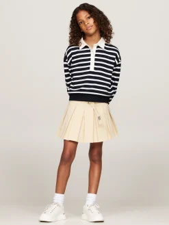 Gestreiftes Relaxed Fit Polo Sweatshirt