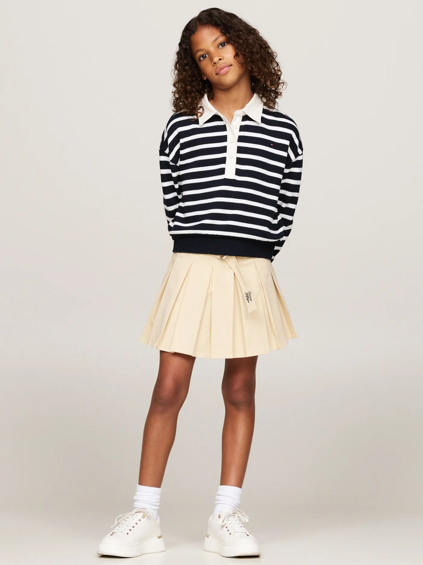 Gestreiftes Relaxed Fit Polo Sweatshirt