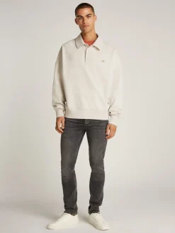 Gewebtes Label Relaxed Rugby Sweater