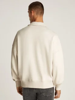 Gewebtes Label Relaxed Rugby Sweater