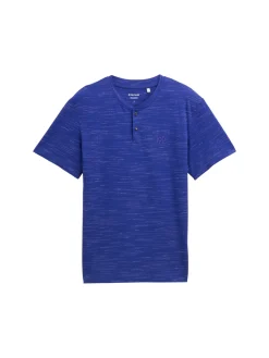 Henley T-Shirt mit Logo-Stickerei