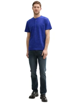 Henley T-Shirt mit Logo-Stickerei