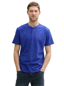 Henley T-Shirt mit Logo-Stickerei