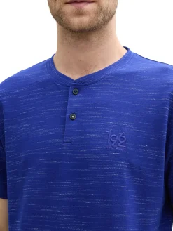 Henley T-Shirt mit Logo-Stickerei