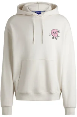 Hoodie aus Baumwoll-Terry mit Streetfood-Grafik