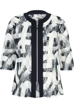 Jacke aus Jersey-Ausbrenner mit Allover-Muster