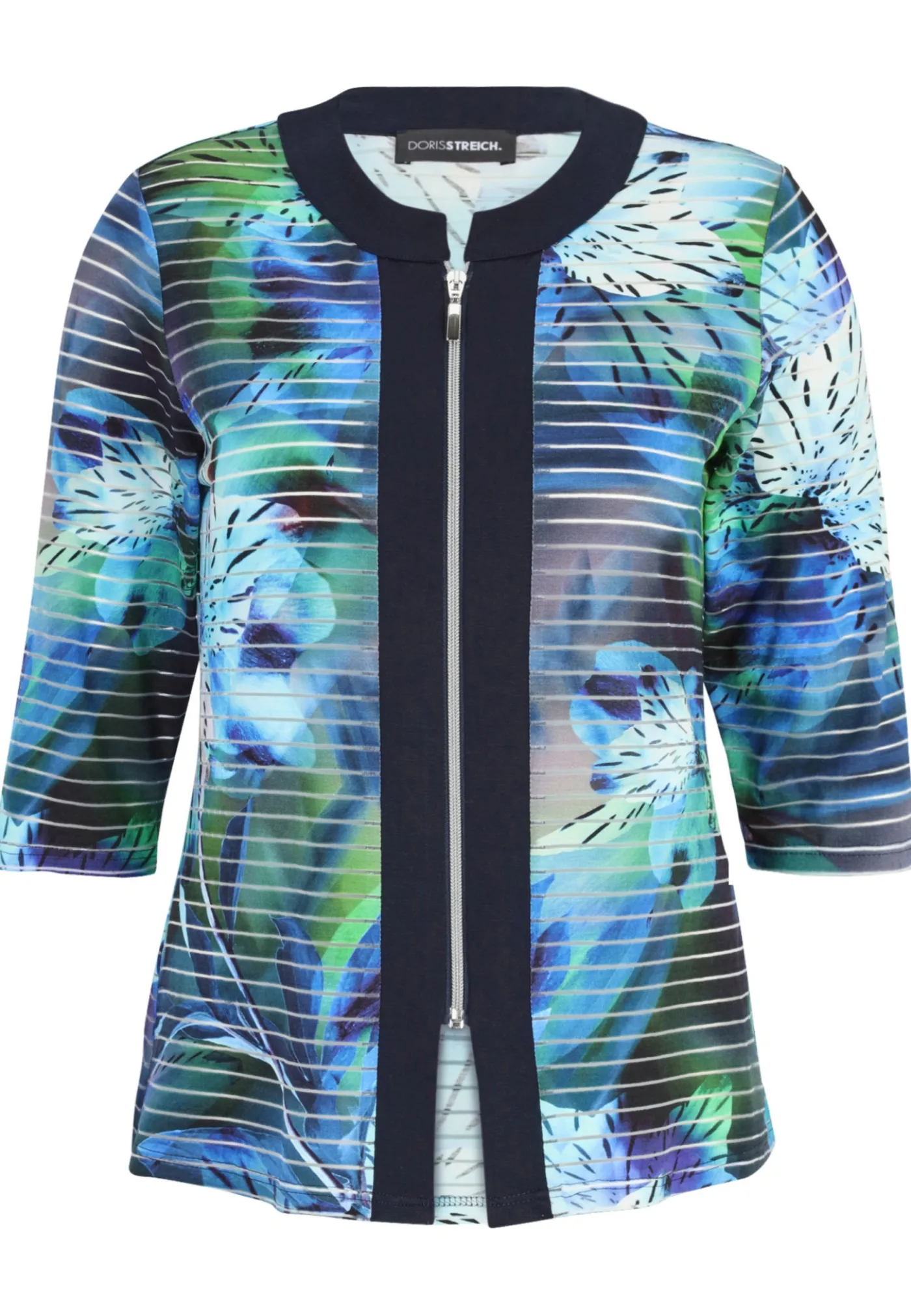 Jacke mit Reißverschluss und dekorativem Motivprint