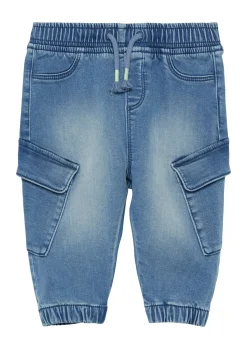Jeans im Loose Fit mit Elastikbund und Cargo-Taschen