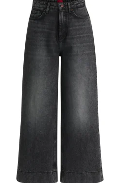 Jeans aus festem schwarzen Denim
