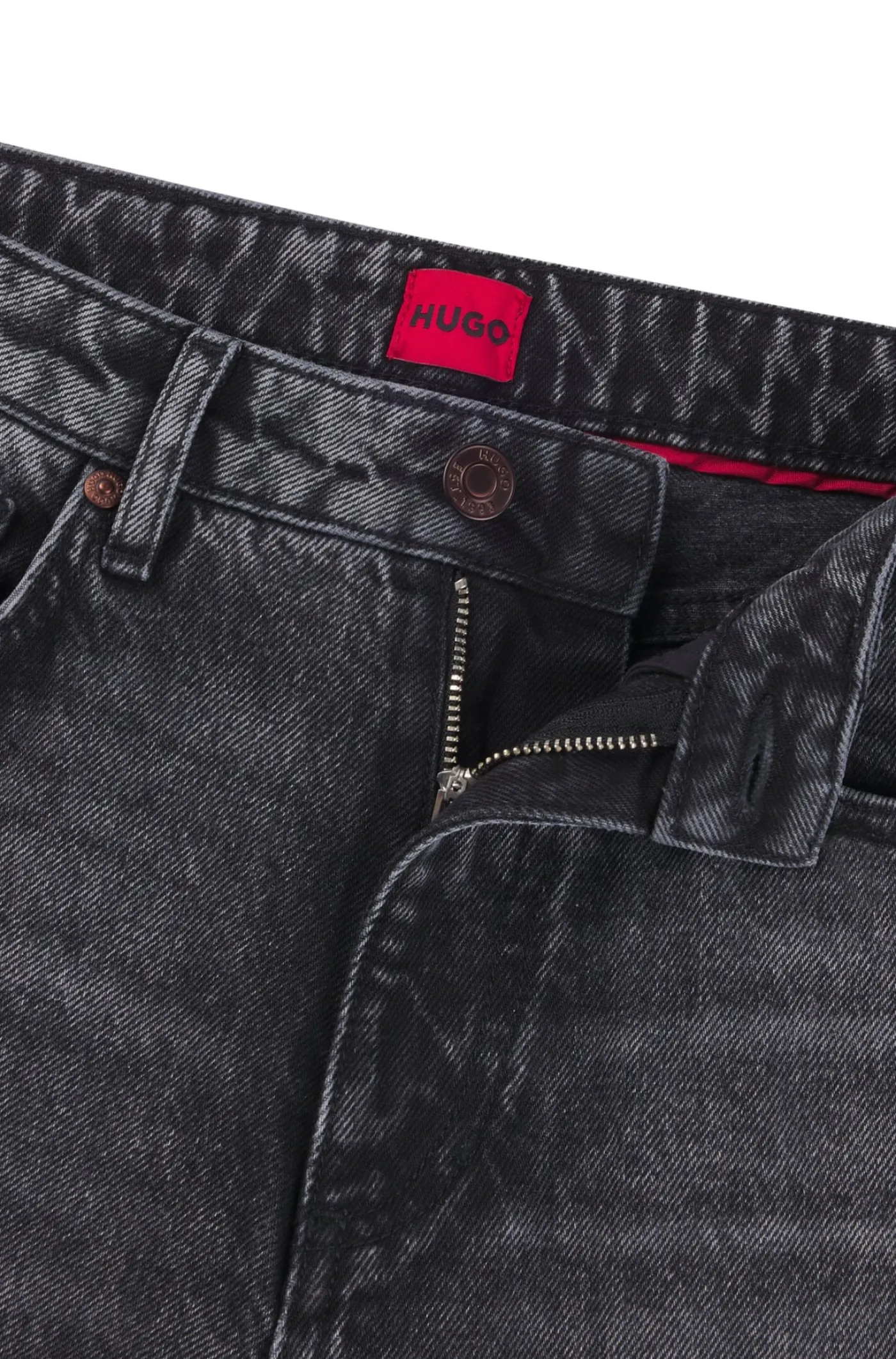 Jeans aus festem schwarzen Denim