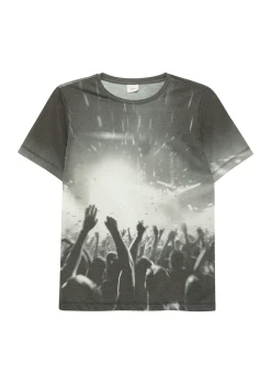Jersey-T-Shirt mit Rundhalsausschnitt und All-over-Print