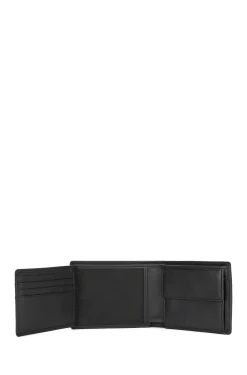 KLAPP-GELDBÖRSE AUS LEDER MIT LOGO-PRÄGUNG UND MÜNZTASCHE