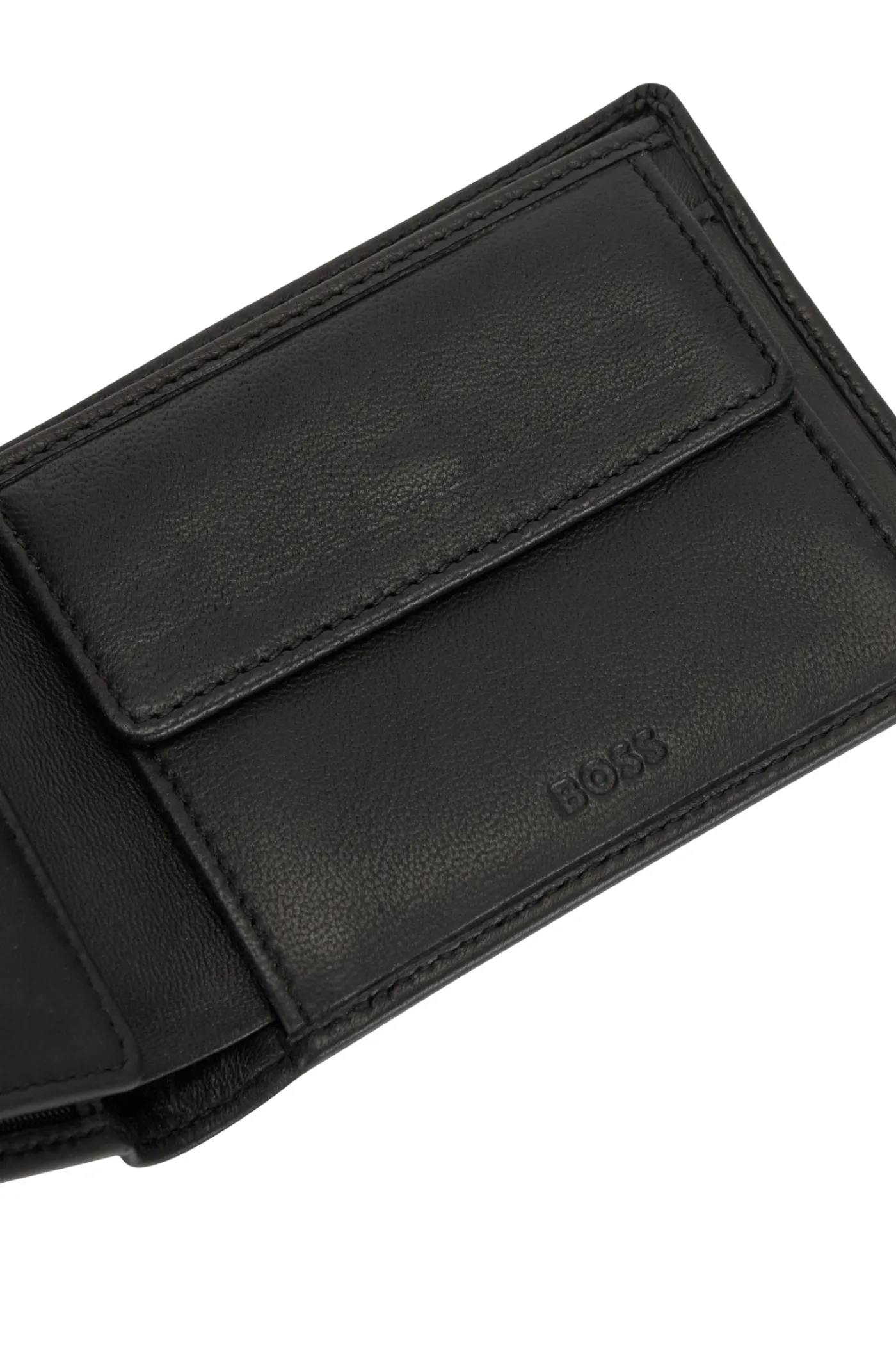 KLAPP-GELDBÖRSE AUS LEDER MIT LOGO-PRÄGUNG UND MÜNZTASCHE