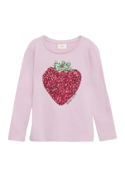 Langarmshirt mit Pailletten im Loose Fit