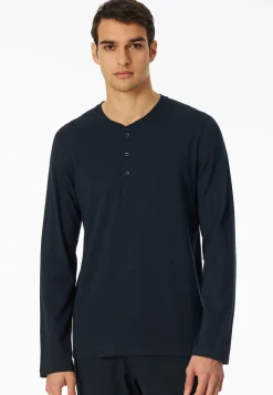 Langarmshirt Knopfleiste