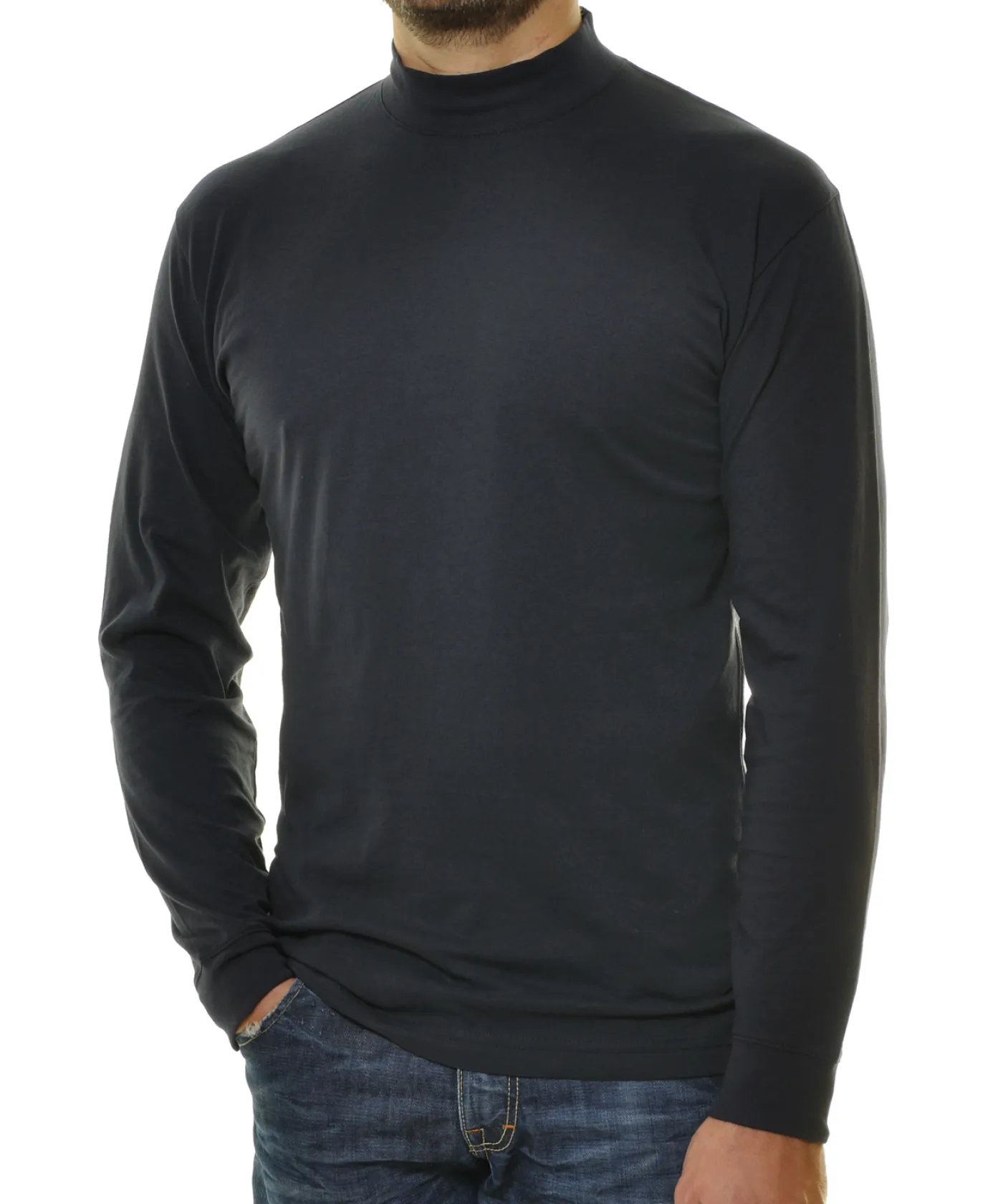 Langarm-Shirt Stehkragen