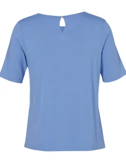 Leicht ausgestelltes Halbarm-Blusenshirt