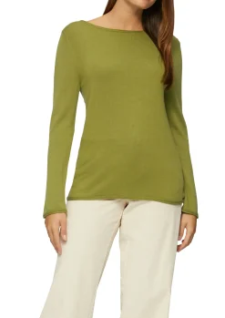 Leichter Feinstrickpullover mit Rollkante