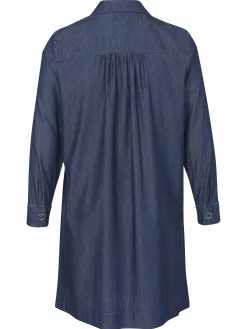 Leichtes Blusenkleid aus softer Baumwolle im Jeans-Look
