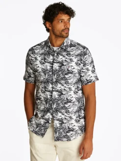 Leinenhemd mit Vacation Print