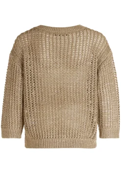 Lochstrick-Pullover