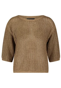 Lochstrick-Pullover