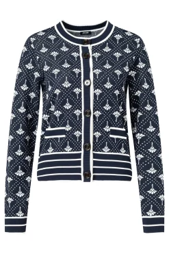 Logo Jacquard Strickjacke Kaisa