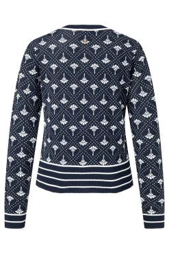 Logo Jacquard Strickjacke Kaisa