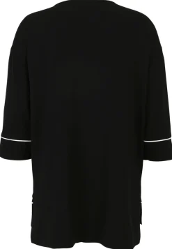 Long-Shirt mit dekorativem Reißverschluss-Anhänger