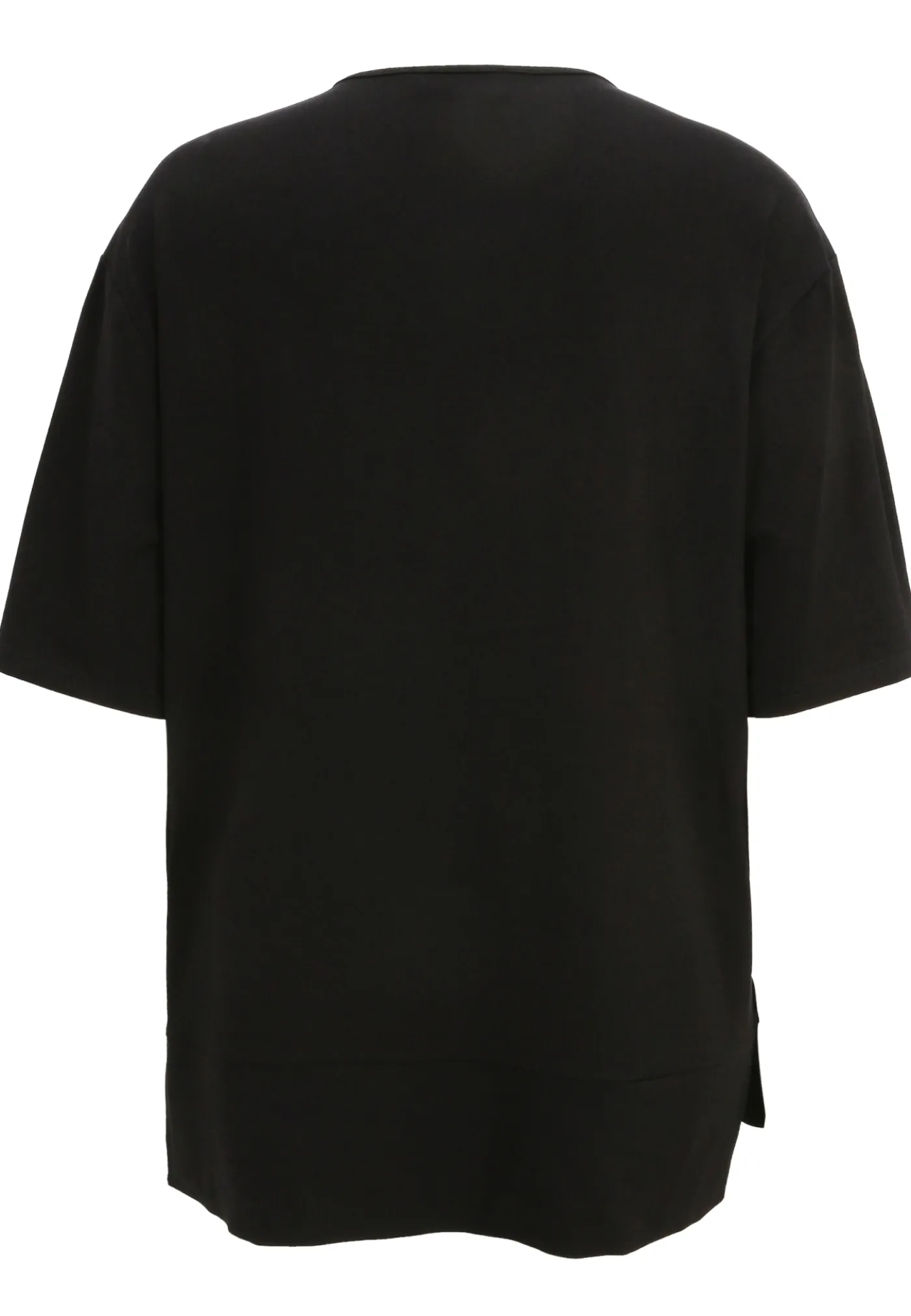 Long-Shirt mit farbigen dekorativen Reißverschlüssen und Halbarm
