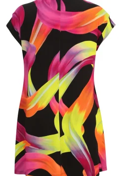 Long-Shirt mit Grafik-Print und kurzen Ärmeln