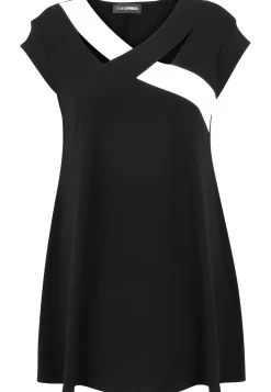 Long-Shirt mit Kontrasteinsatz