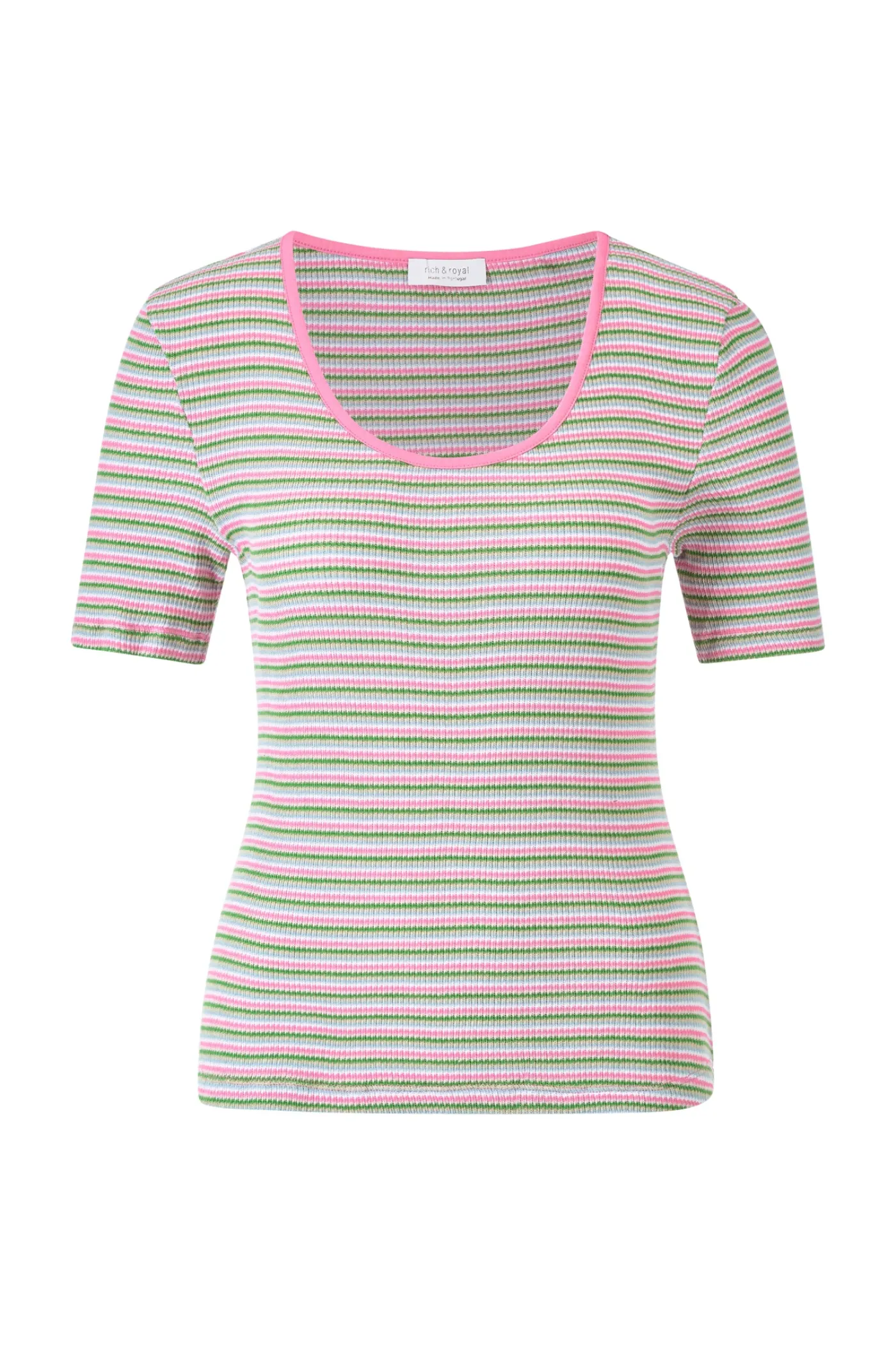 Mehrfarbig gestreiftes Rippshirt