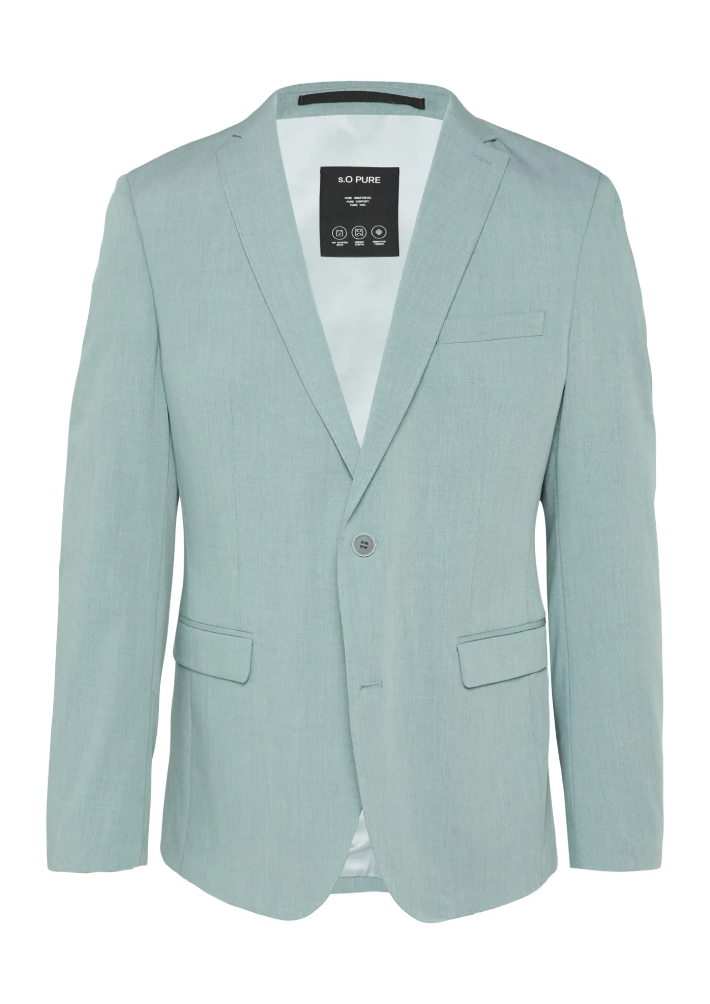Meliertes Sakko aus Stretch-Twill