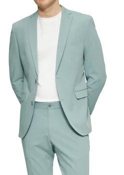 Meliertes Sakko aus Stretch-Twill