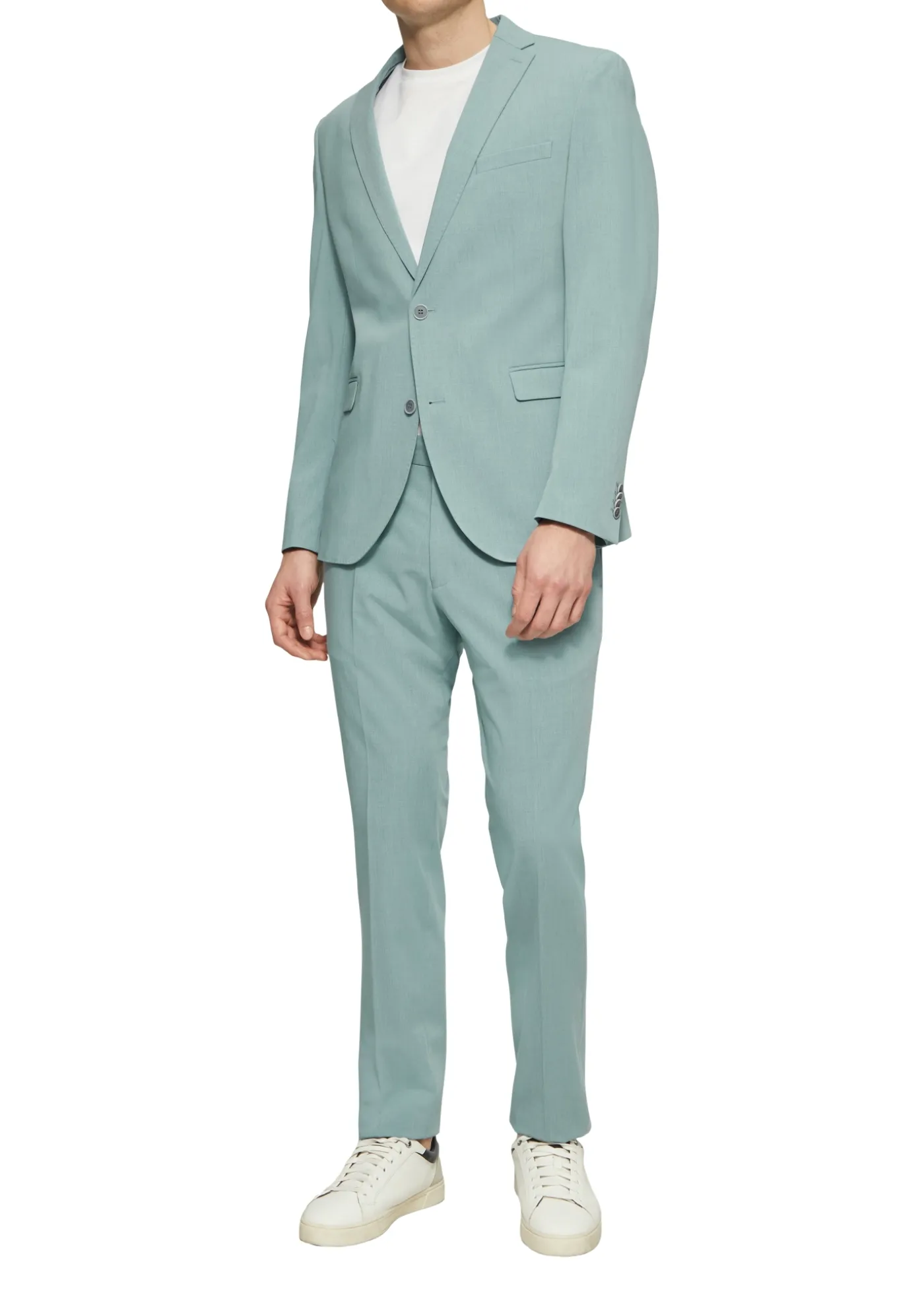 Meliertes Sakko aus Stretch-Twill