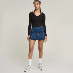 Micro Denim Skort