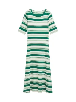 Midi-Kleid mit Streifenmuster